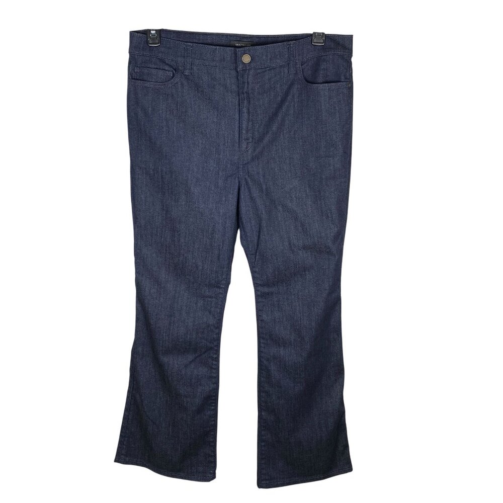 Ann Taylor Womens High Rise Flare Jeans Size 14 Dark Wash Cotton Blend